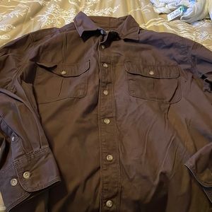 Eddie Bauer brown button up causal shirt